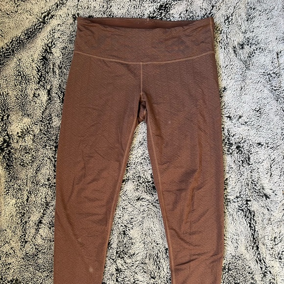 Prana Ruched Textured Leggings, ankle crop, dusty plum - sz M - Picture 2 of 6
